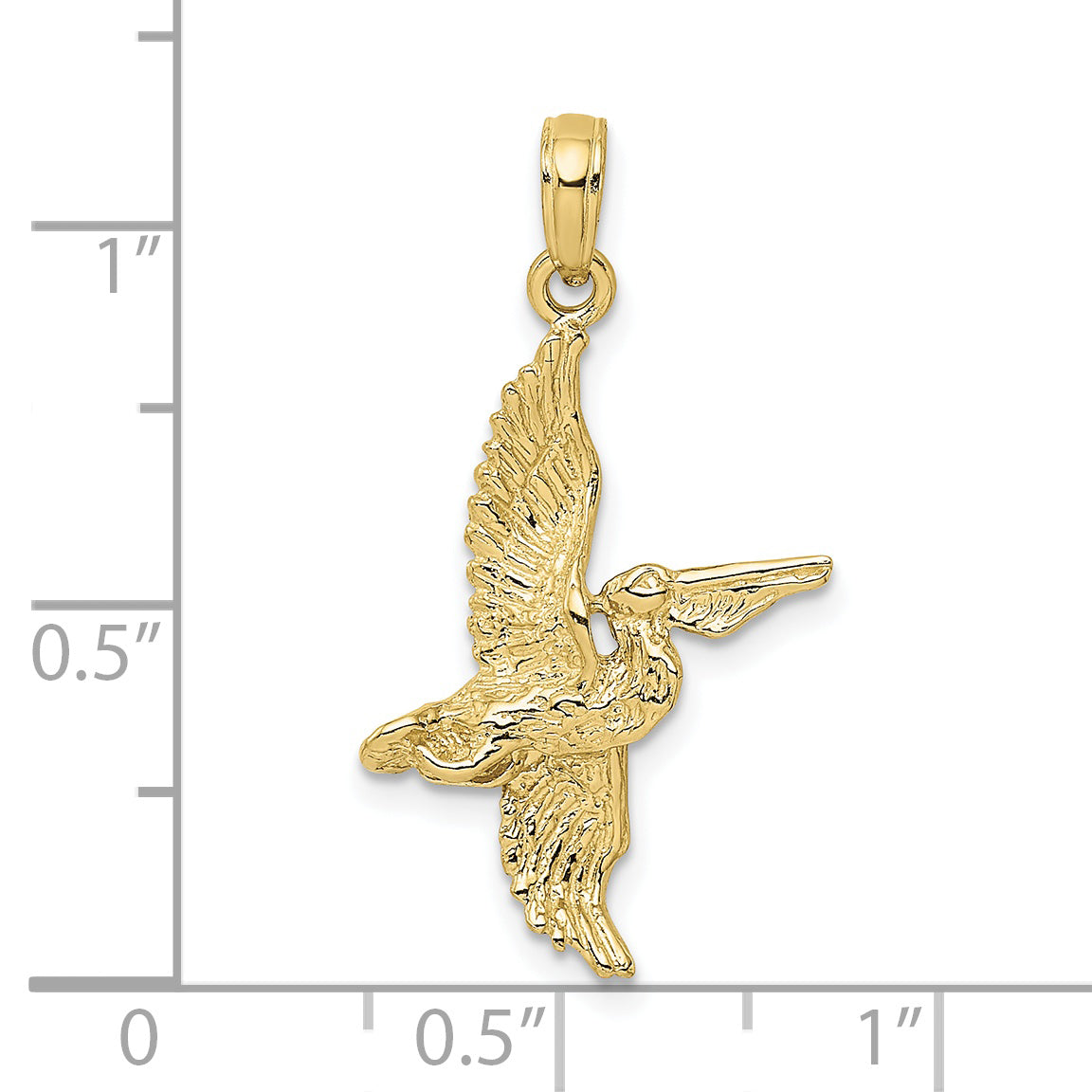 10K 3-D Pelican Flying Charm