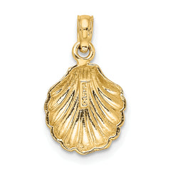 10K Polished Scallop Shell Charm