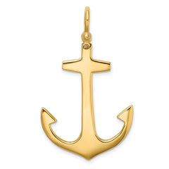 10K 3-D Polished Large Anchor Charm