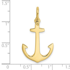 10K 3-D Polished Anchor Charm