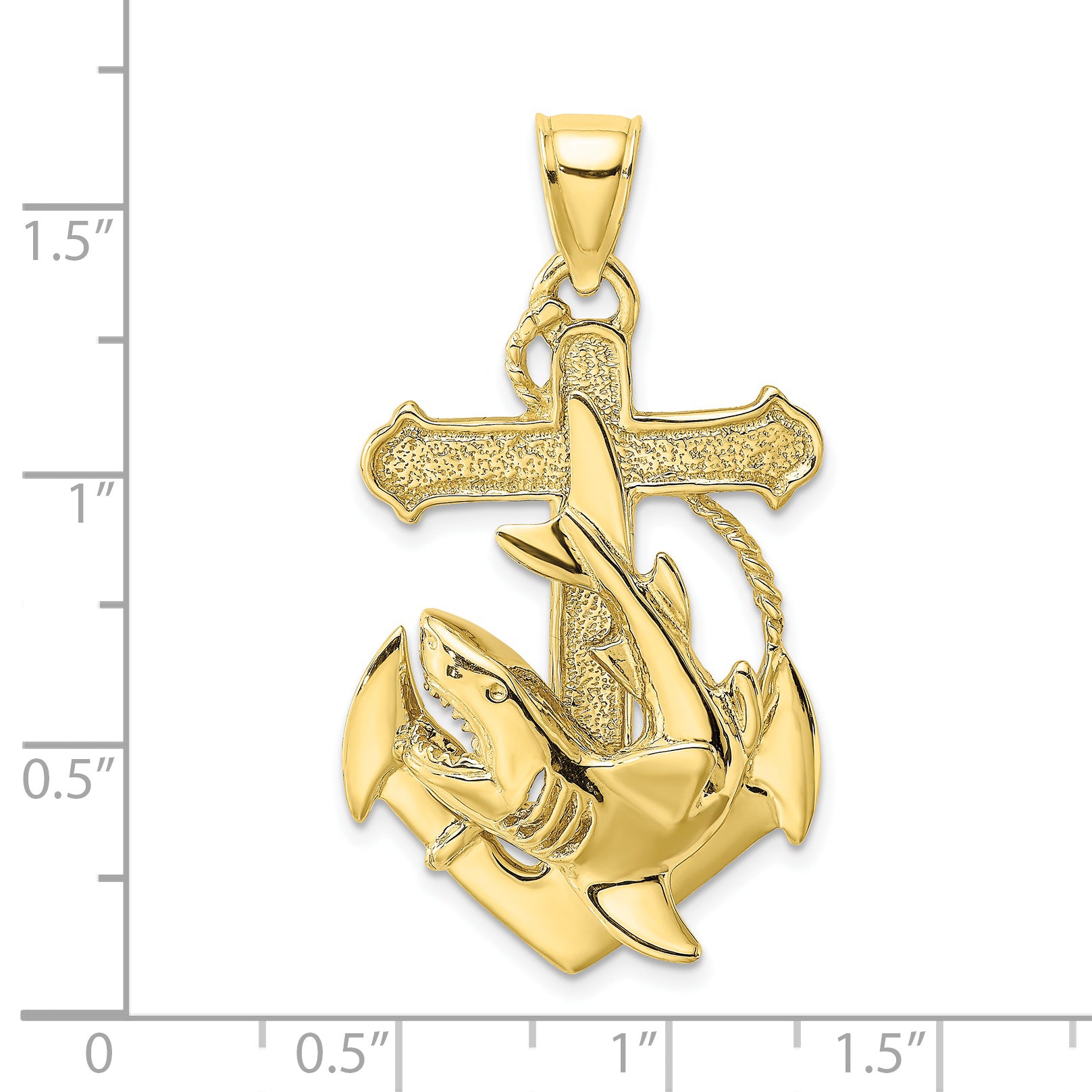 10K 2-D Anchor with Shark Charm