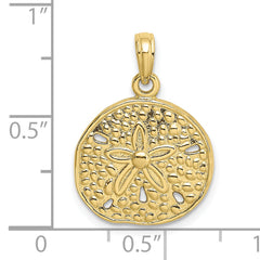 10K 2-D Cut-Out Sand Dollar Charm