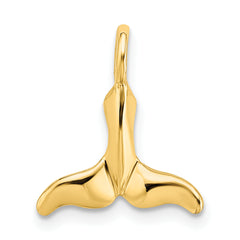 10K Polished Mini Whale Tail Charm