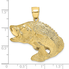 10K 2-D Bass Fish Jumping Charm