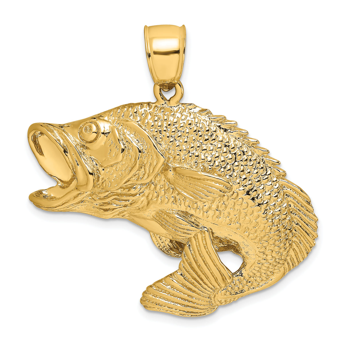 10K 2-D Bass Fish Jumping Charm