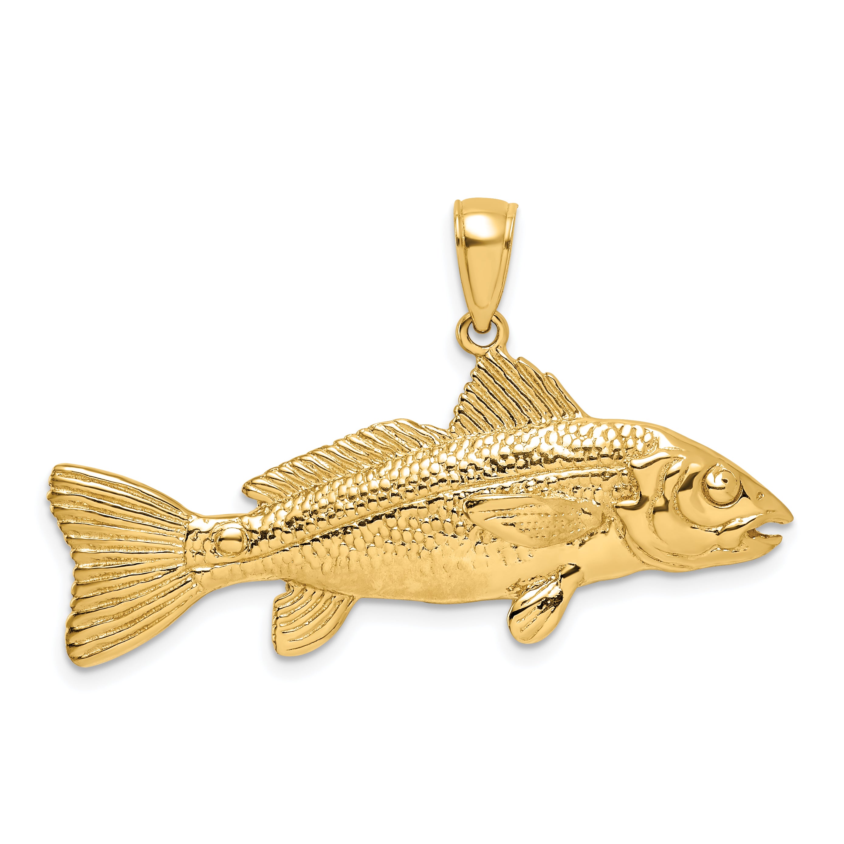 10K 3-D Red Fish Charm