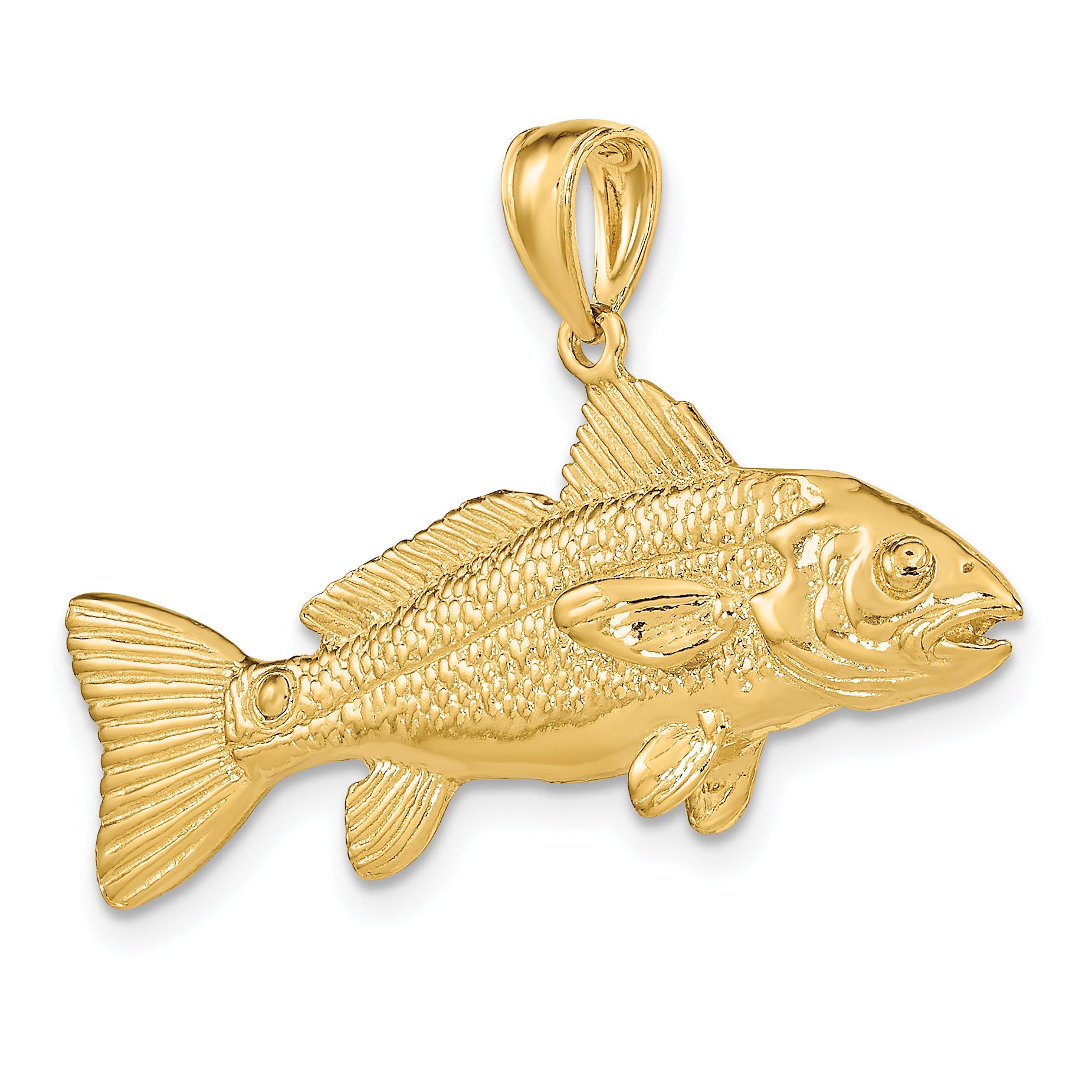 10K 3-D Red Fish Charm