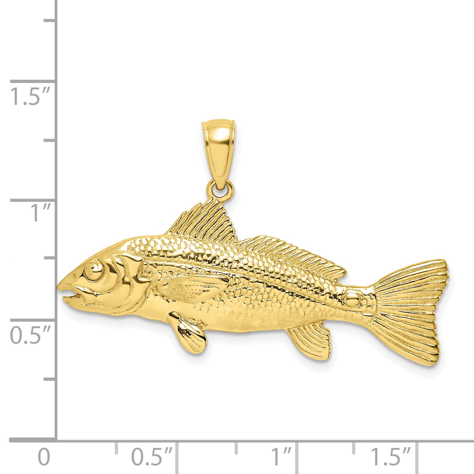 10K 3-D Red Fish Charm