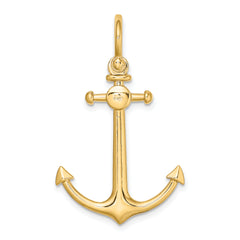 10K 3-D Small Anchor w/ Shackle Bail Charm