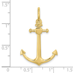 10K 3-D Small Anchor w/ Shackle Bail Charm