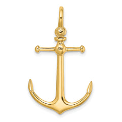 10K 3-D Anchor w/ Shackle Bail Charm