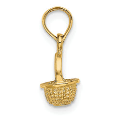 10K 3-D Mini Basket Charm