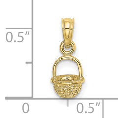 10K 3-D Mini Basket Charm