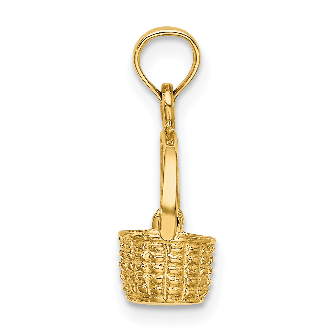 10K 3-D Moveable Handle Basket Charm