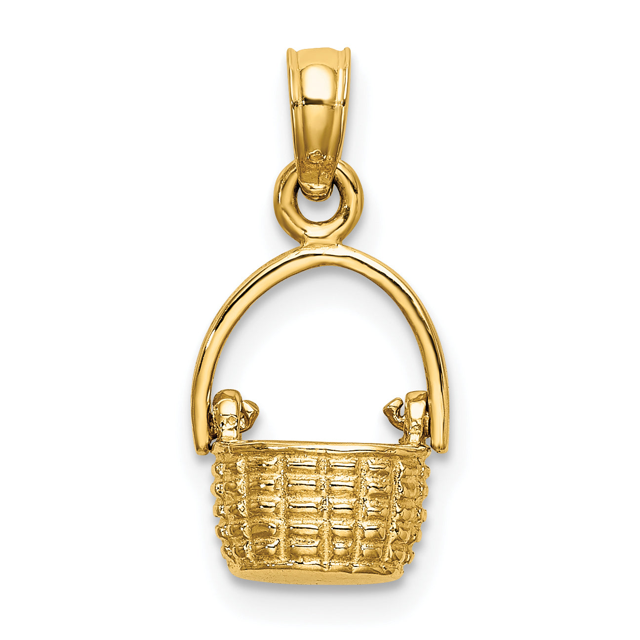 10K 3-D Moveable Handle Basket Charm