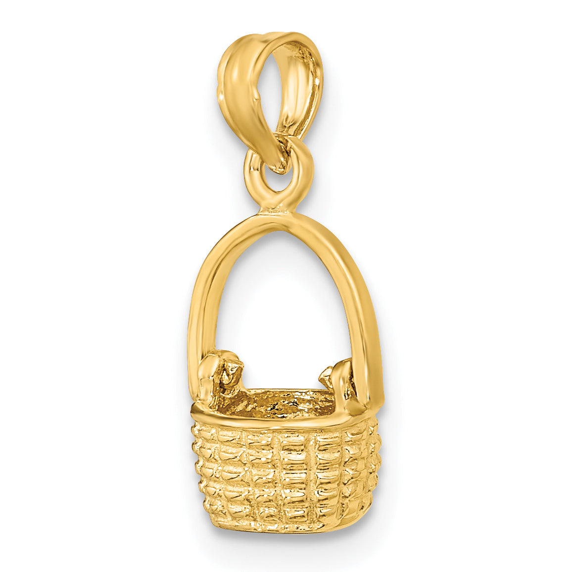 10K 3-D Moveable Handle Basket Charm