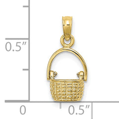 10K 3-D Moveable Handle Basket Charm