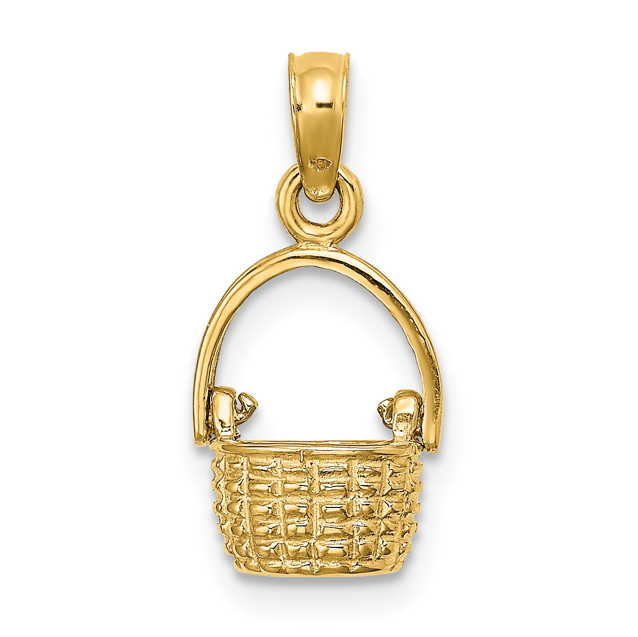 10K 3-D Moveable Handle Basket Charm