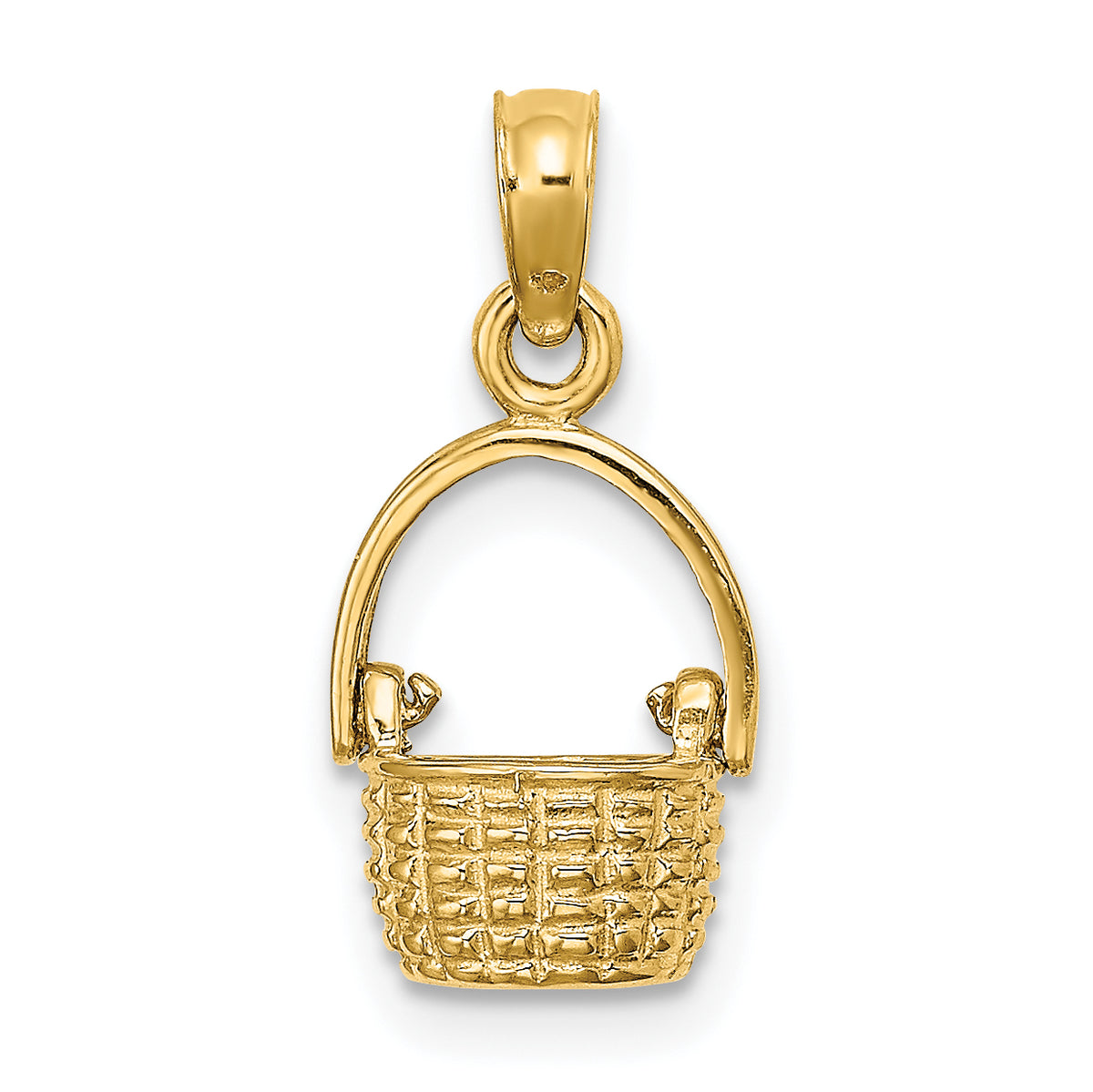 10K 3-D Moveable Handle Basket Charm