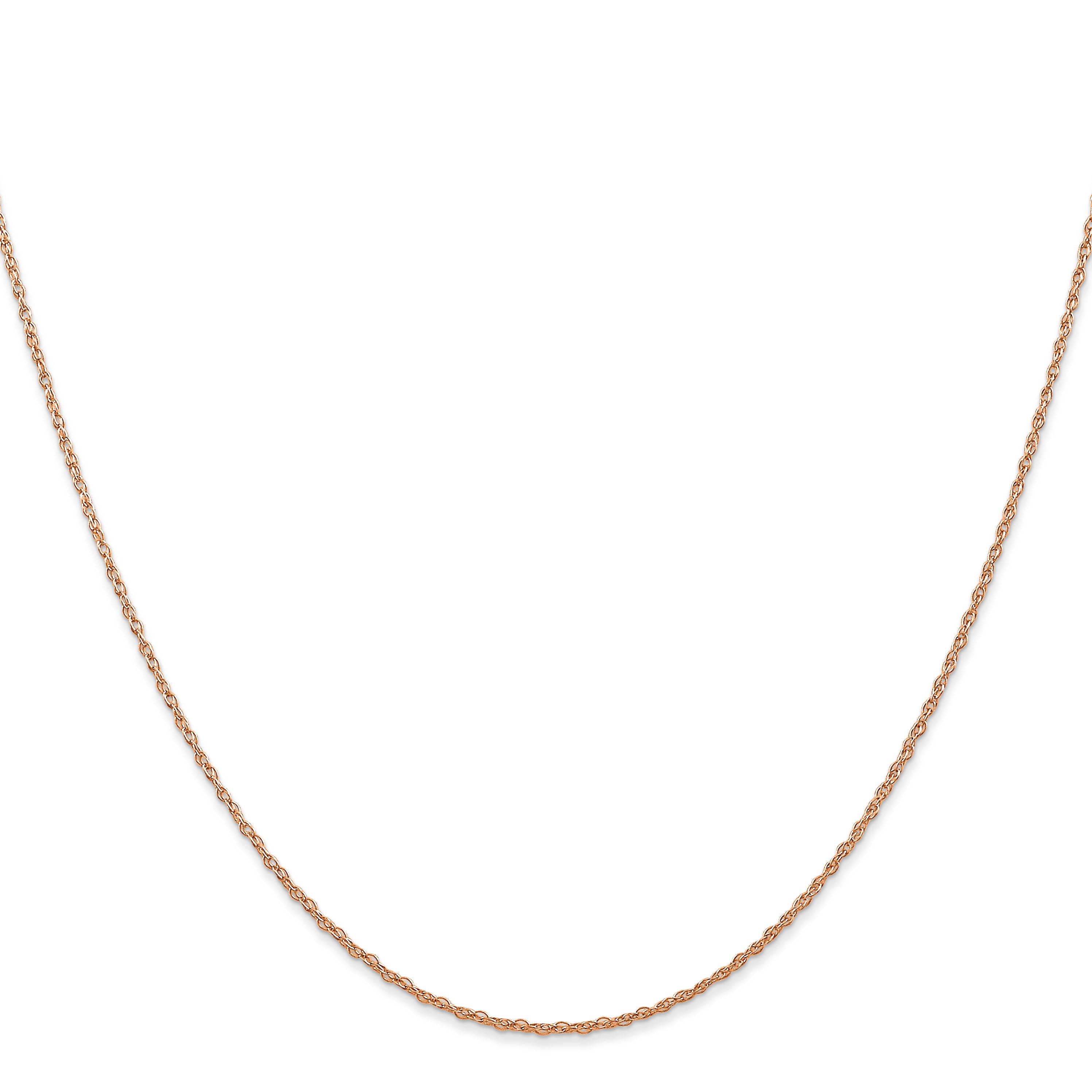 10k Rose Gold .7 mm Carded Cable Rope Chain