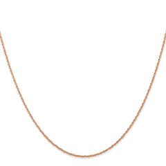 10k Rose Gold .7 mm Carded Cable Rope Chain