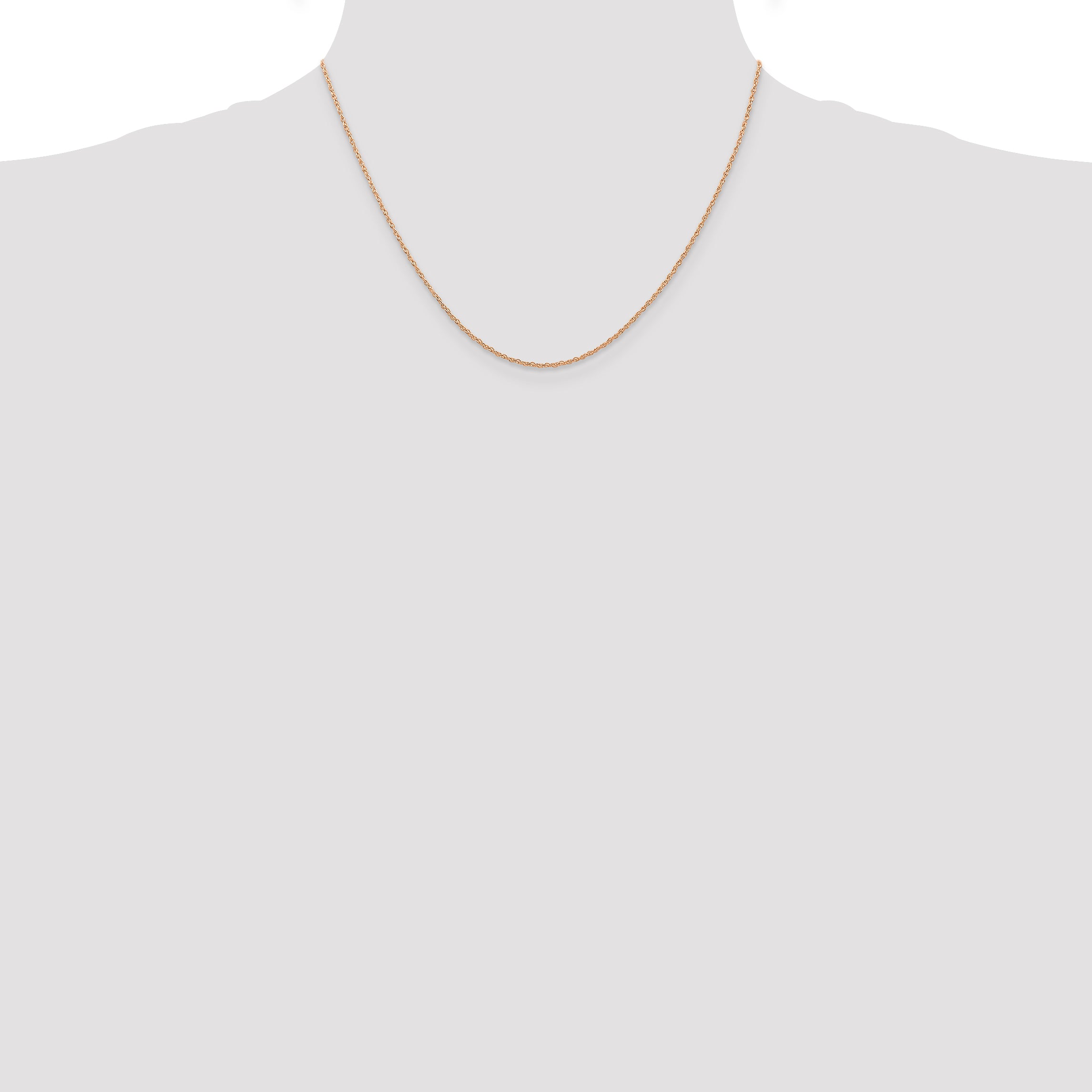 10k Rose Gold .7 mm Carded Cable Rope Chain