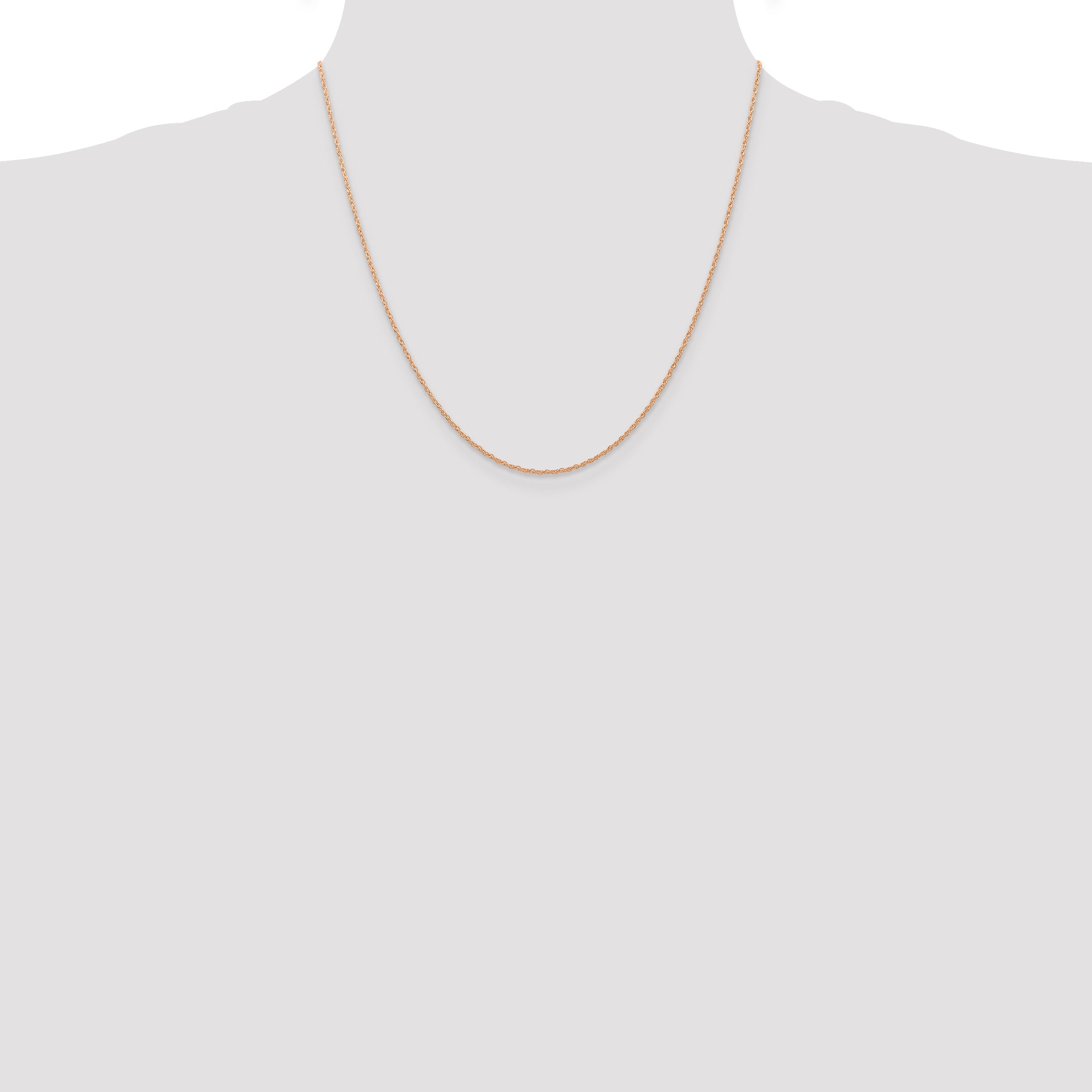 10k Rose Gold .7 mm Carded Cable Rope Chain