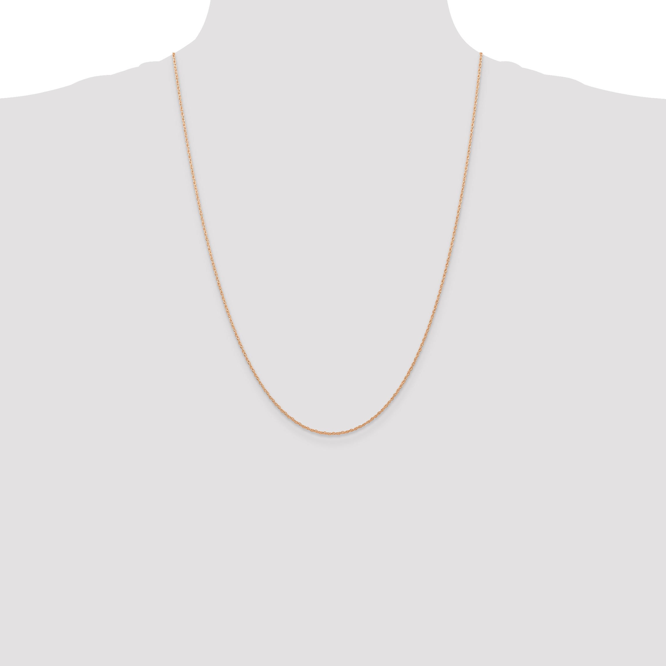 10k Rose Gold .7 mm Carded Cable Rope Chain