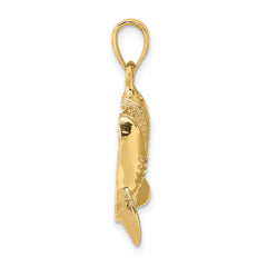 10K 2-D Polished Shark Charm