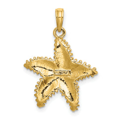 10K Starfish W/ Beaded Texture Charm