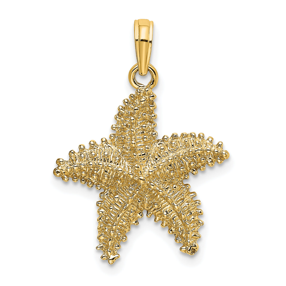 10K Starfish W/ Beaded Texture Charm