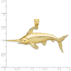 10K 2-D Polished/Satin Swordfish Charm