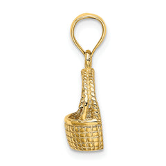 10K 2-D Flat Back Basket Charm