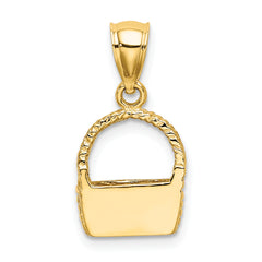 10K 2-D Flat Back Basket Charm