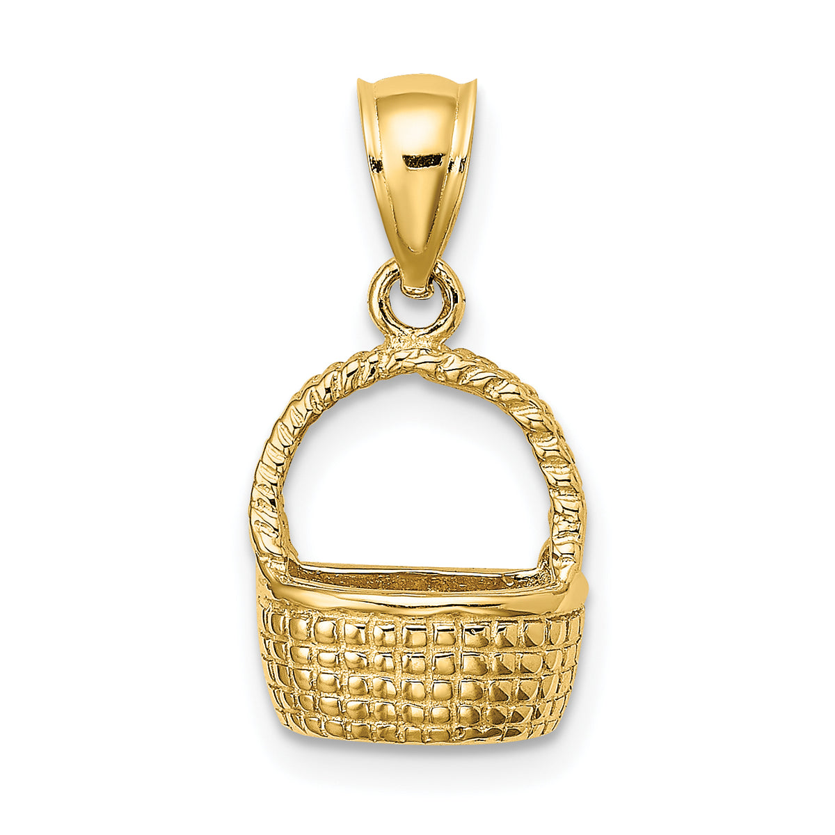 10K 2-D Flat Back Basket Charm