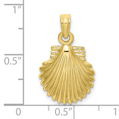 10K Polished Scallop Shell Charm