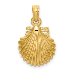 10K Polished Scallop Shell Charm