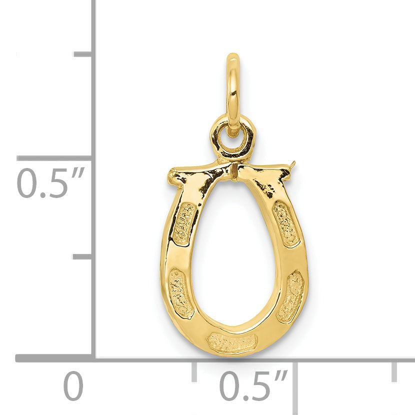 10k Solid Polished Horseshoe Charm