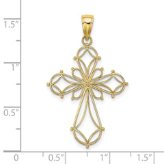 10K Cut-Out Shapes Fancy Cross Charm