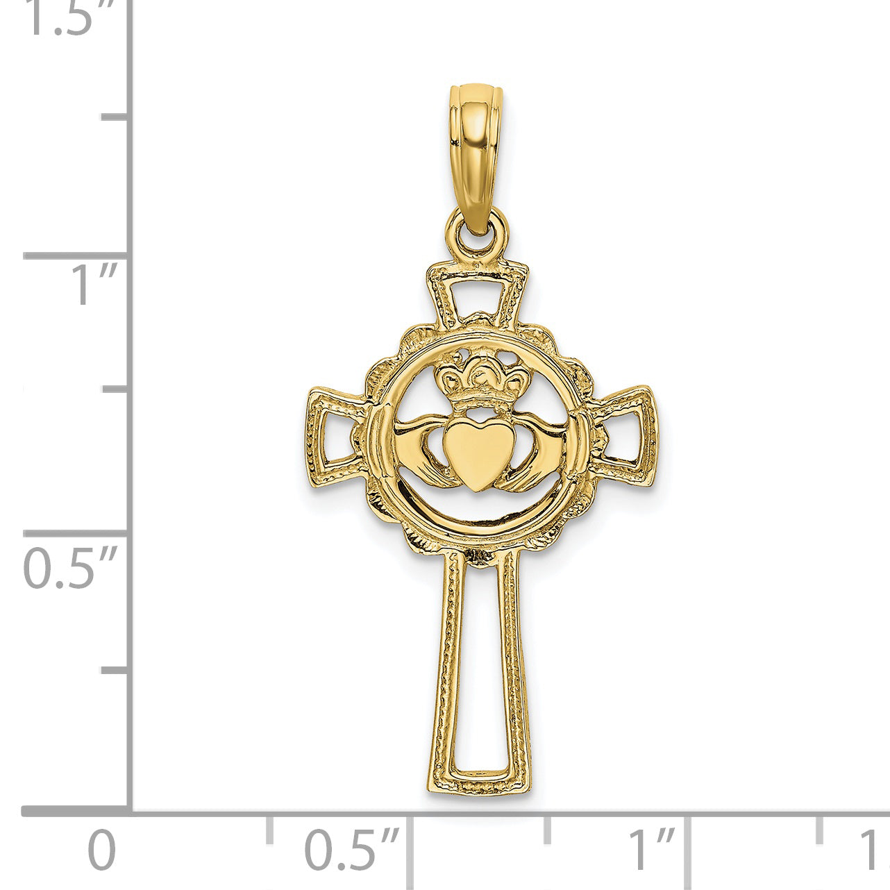 10K Claddagh Cross Charm