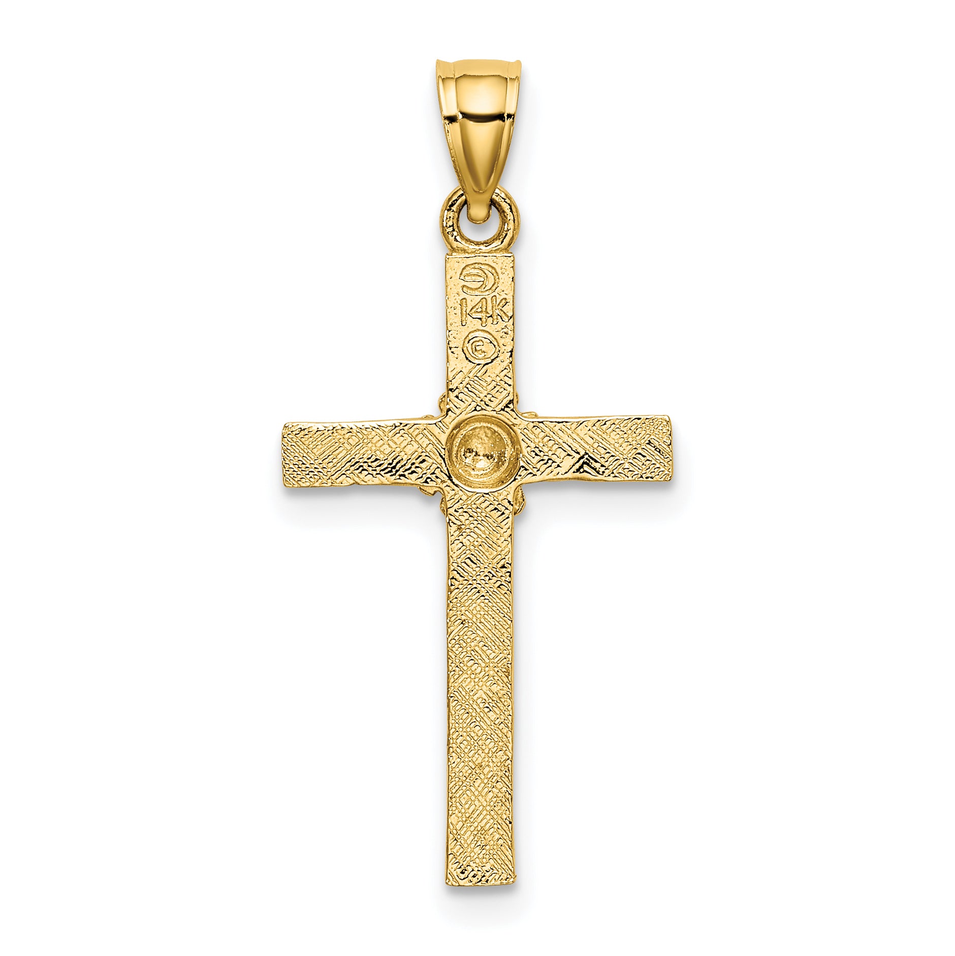 10K Cross w/ Flower Charm