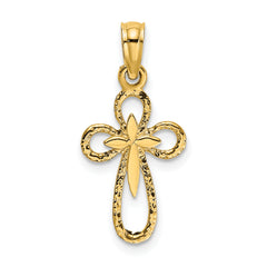 10K Cut-Out Cross w/ Small Interior Cross Charm