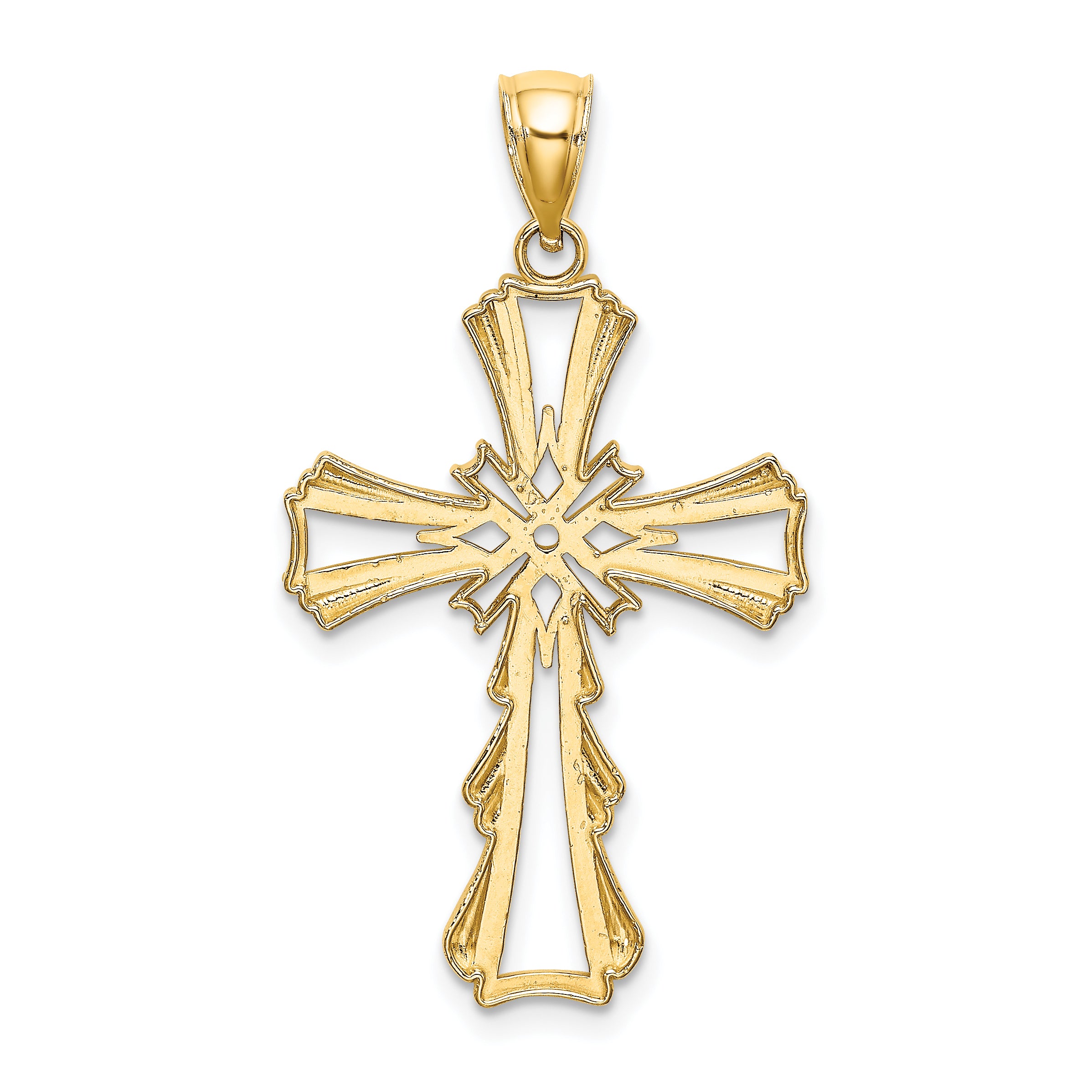 10K Cut-Out w/ Teardrop Sides Cross Charm