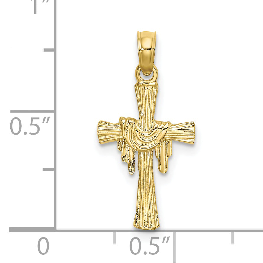 10K Cross w/ Drape Charm