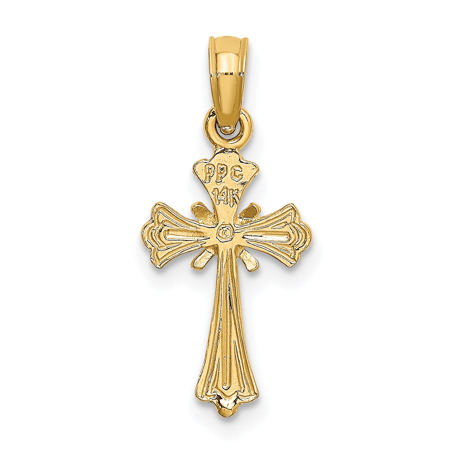 10K Engraved Small Cross w/ X  Center Charm