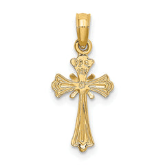 10K Engraved Small Cross w/ X  Center Charm