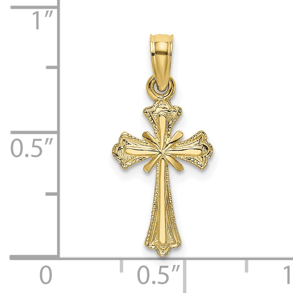 10K Engraved Small Cross w/ X  Center Charm