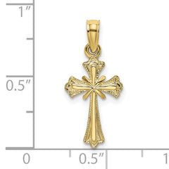 10K Engraved Small Cross w/ X  Center Charm