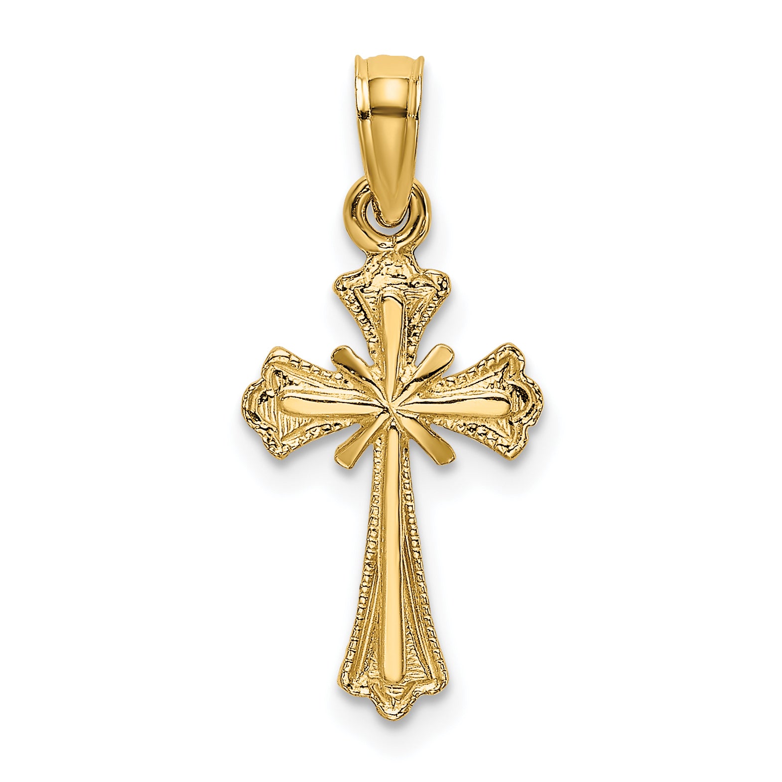 10K Engraved Small Cross w/ X  Center Charm