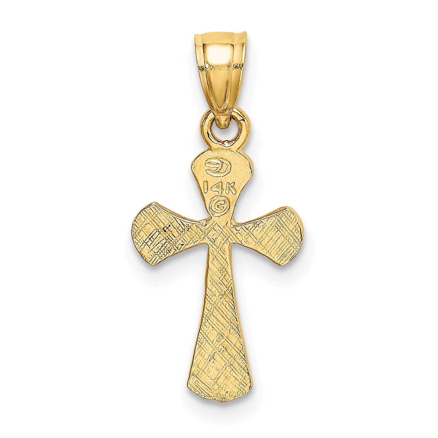 10K Solid Textured Cross Charm